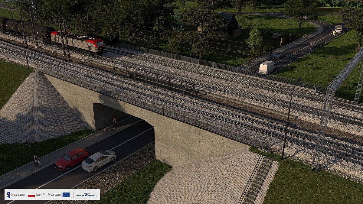 Wizualizacja wiadukt kolejowy w Stacji Łączna