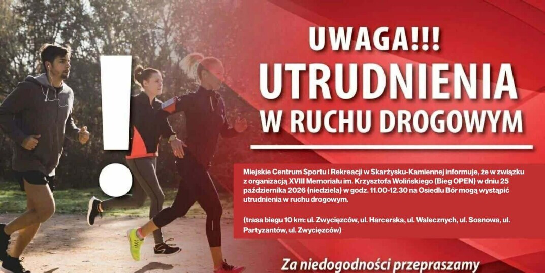 Utrudnienia w ruchu na osiedlu Bór w związku z biegiem ulicznym - zmiana tras linii nr 12 i 25